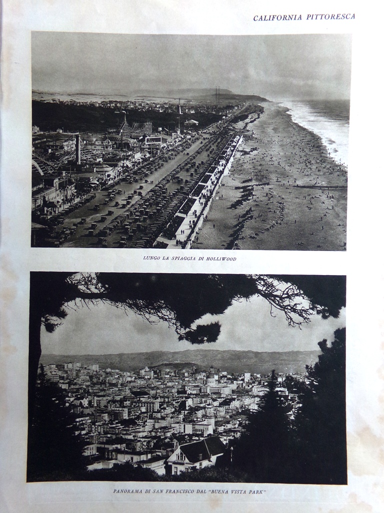 Stampa del 1927 San Francisco Spiaggia Hollywood California Foreste del …