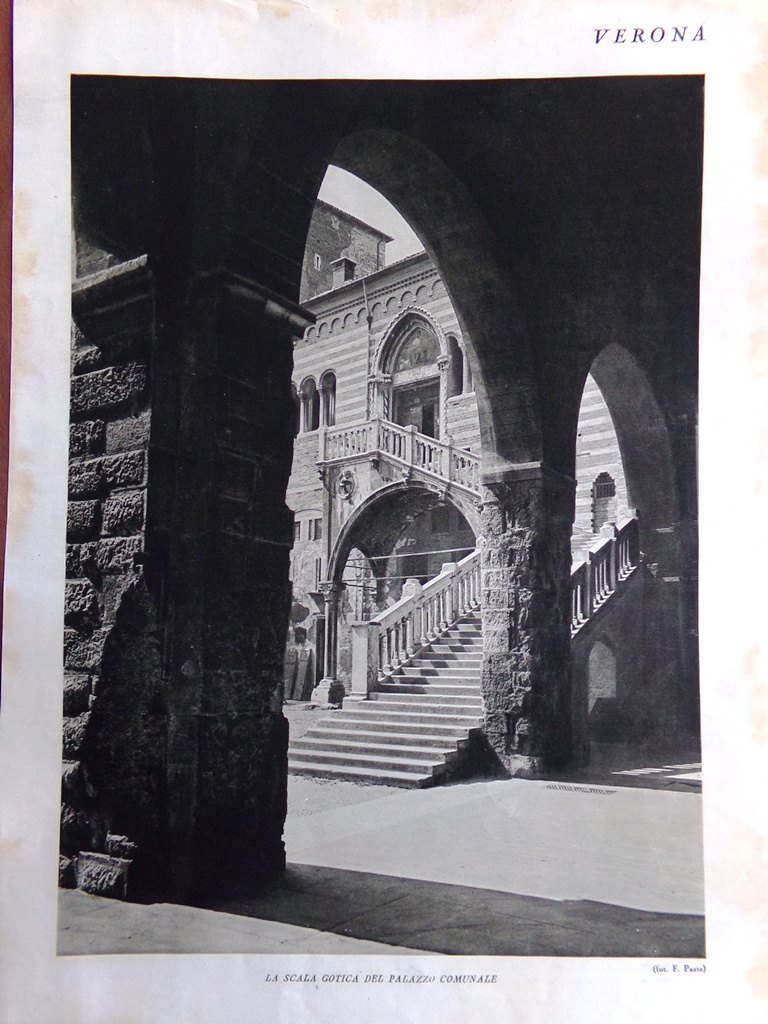 Stampa del 1927 Verona Scala Gotica Palazzo Comunale Via delle …
