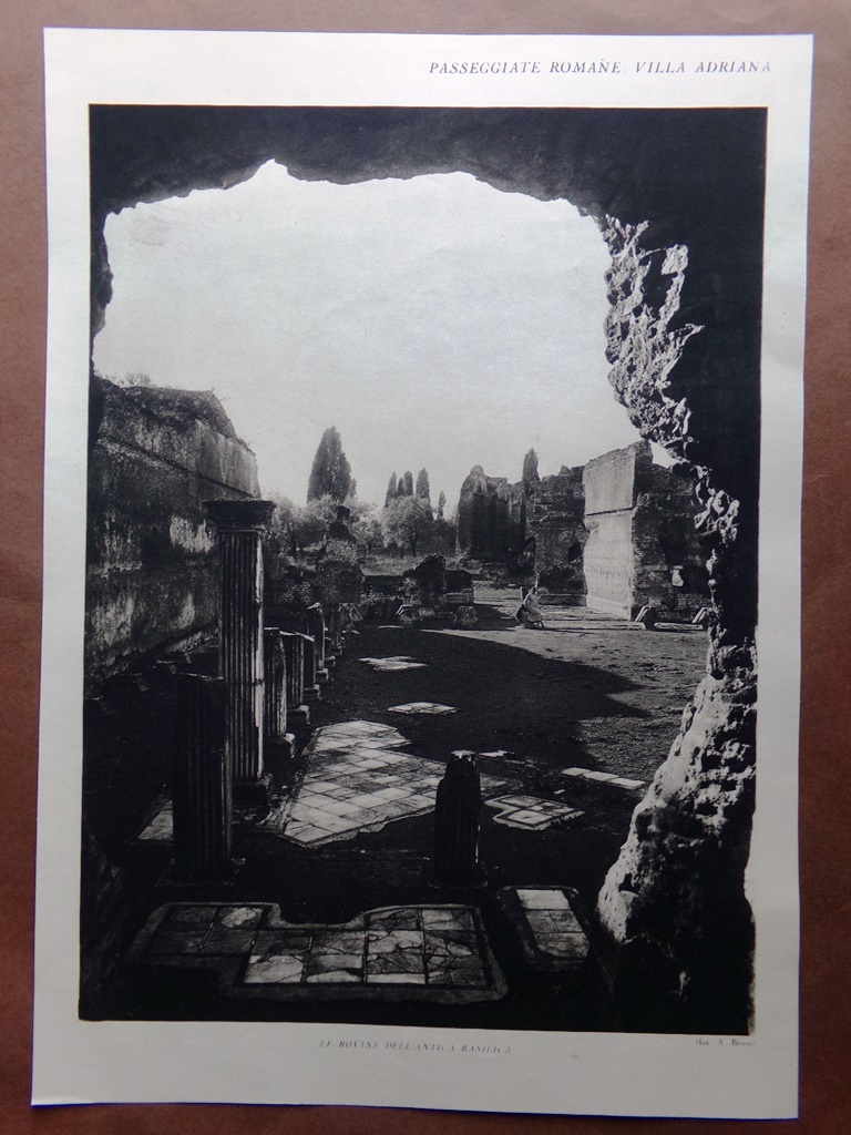 Stampa del 1927 Villa Adriana Roma Rovine Antica Basilica Ruderi …