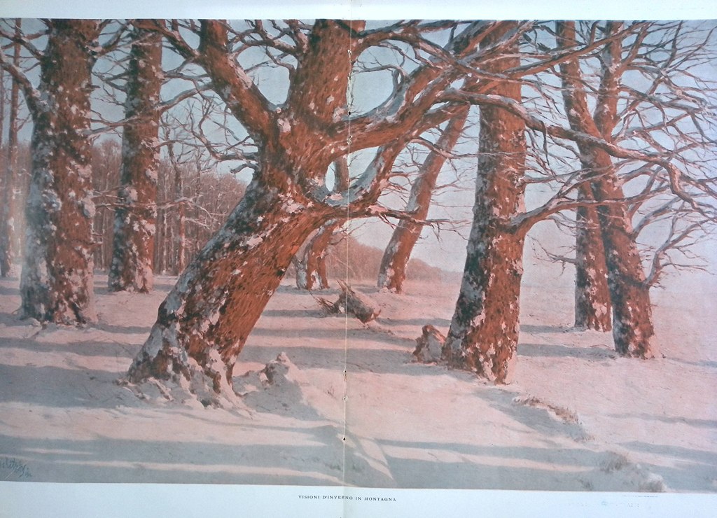 Stampa del 1927 Visioni d'Inverno in Montagna a Colori Aspetti …
