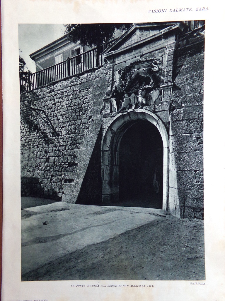 Stampa del 1927 Visioni Dalmate Zara Porta San Rocco Marina …