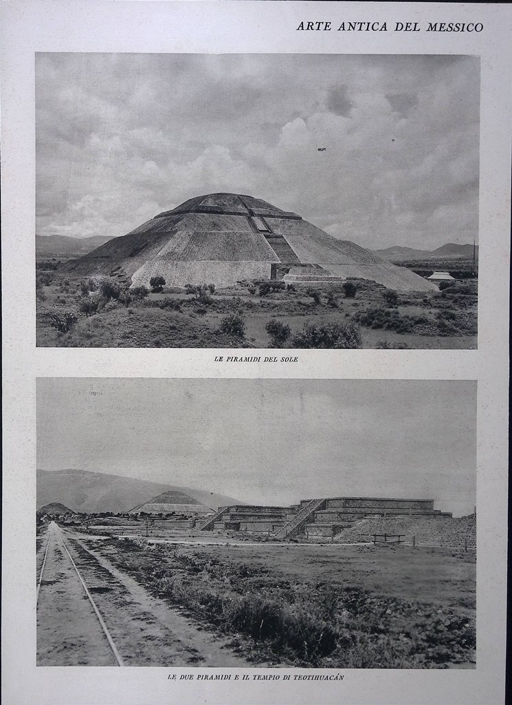 Stampa del 1928 Arte Antica del Messico Piramidi Sole Tempio …