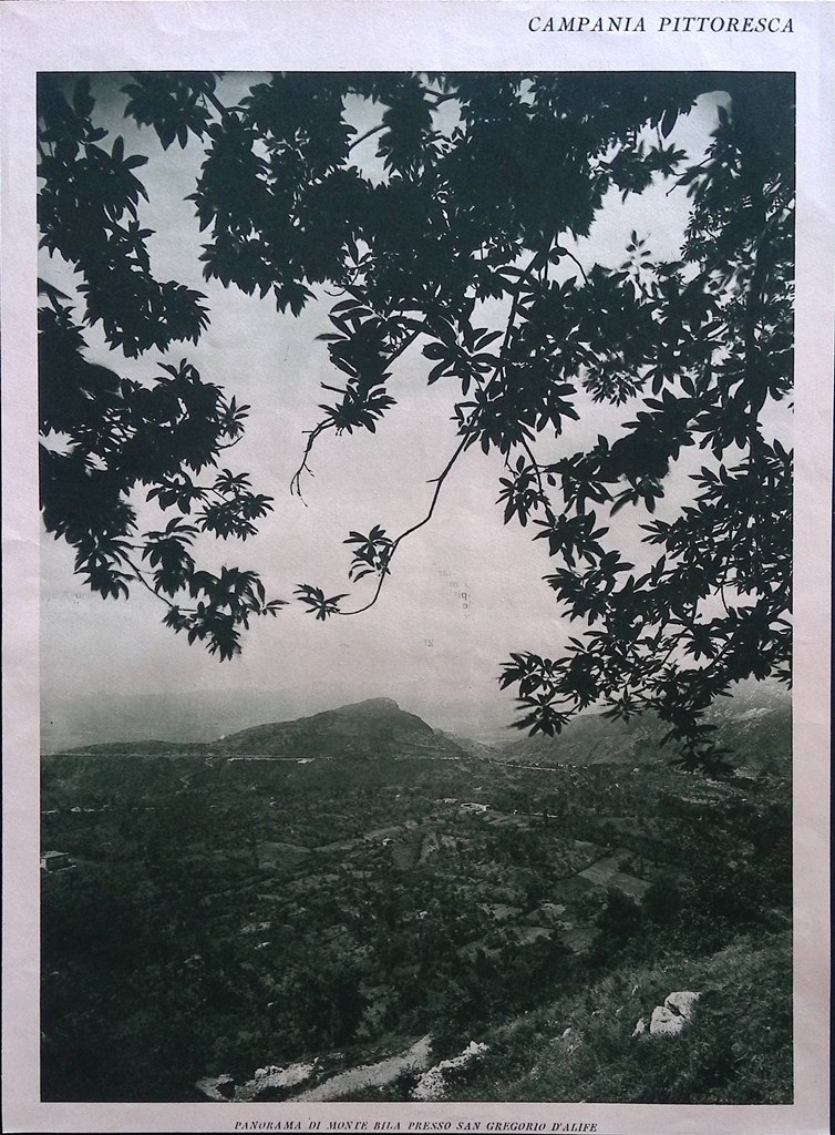 Stampa del 1928 Campania Pittoresca Monte Bila San Gregorio d'Alife …