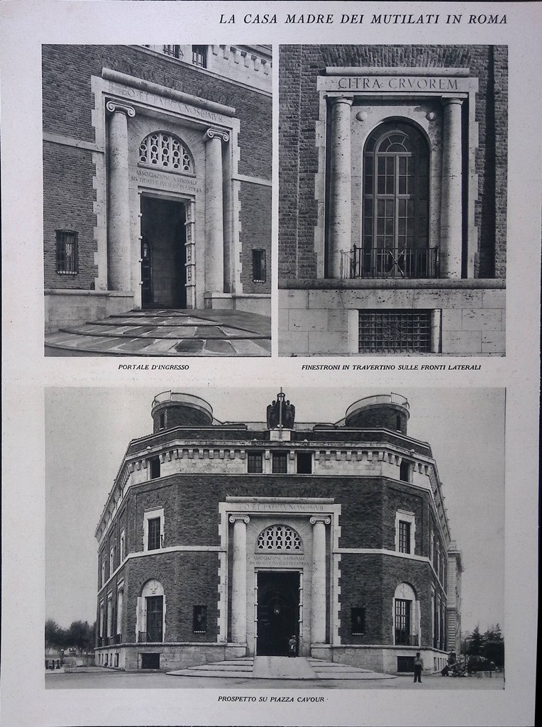 Stampa del 1928 Casa Madre dei Mutilati in Roma Piazza …