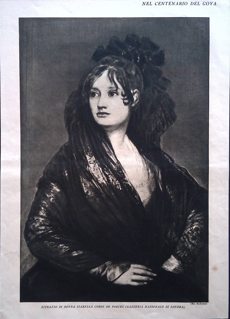 Stampa del 1928 Centenario Goya Isabella Cobos de Porcel Sant'Isidoro …
