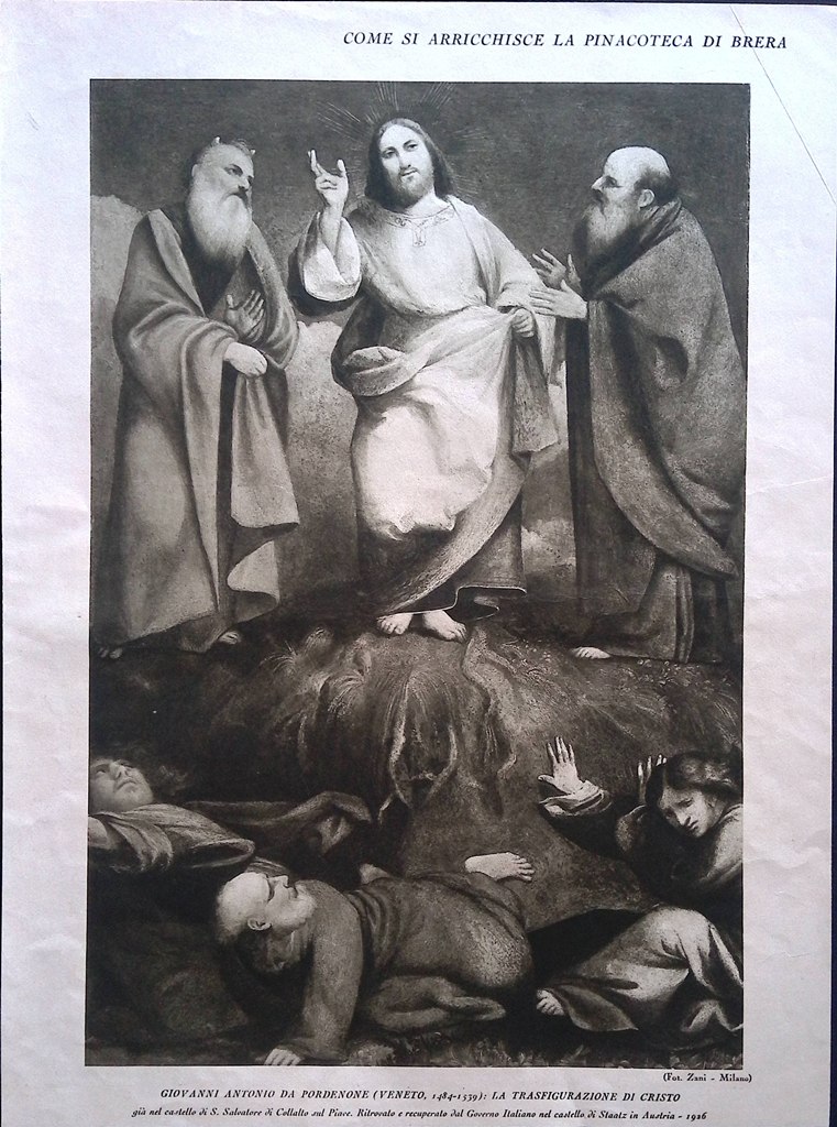 Stampa del 1928 Pinacoteca di Brera Antonio Pordenone Cristo Carracci …
