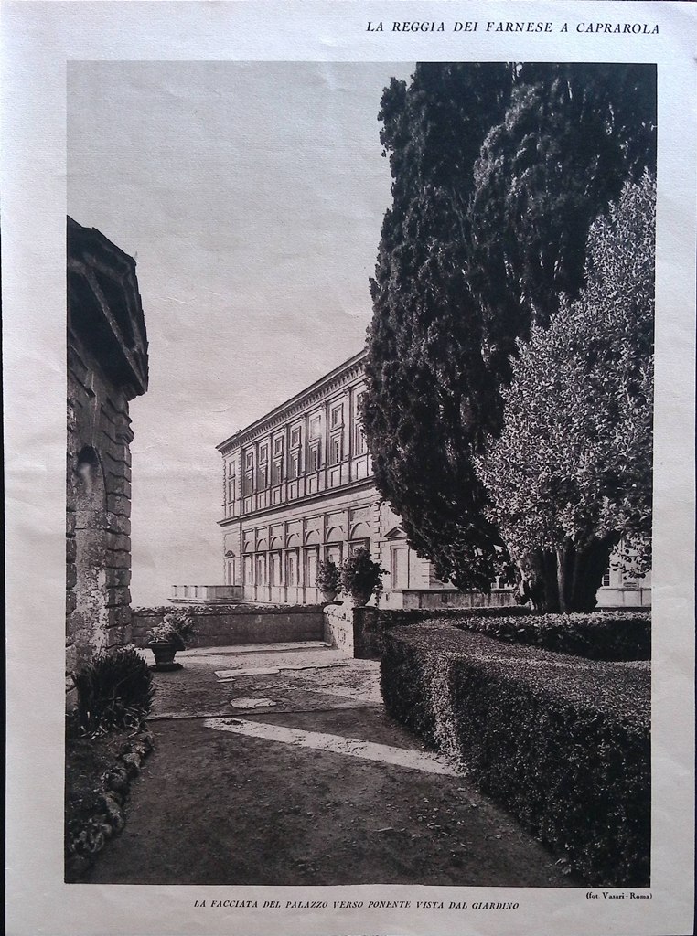 Stampa del 1928 Reggia Farnese Caprarola Facciata Palazzo Fontane del …