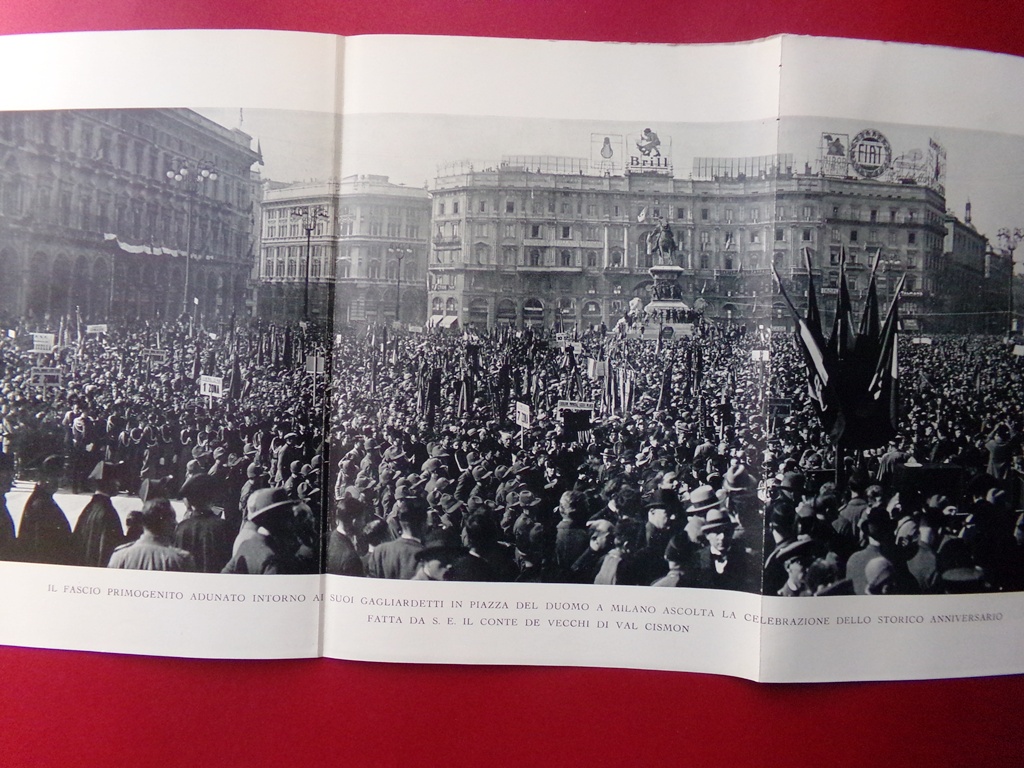 Stampa del 1929 Fascio Primogenito Piazza Duomo Milano Anniversario De …