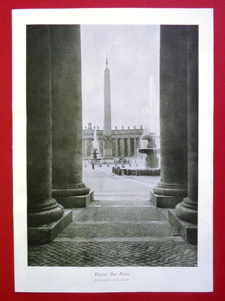 Stampa del 1929 Piazza San Pietro Fotografia di F. Pasta