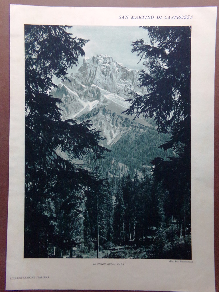 Stampa del 1929 San Martino di Castrozza Cimon della Pala …