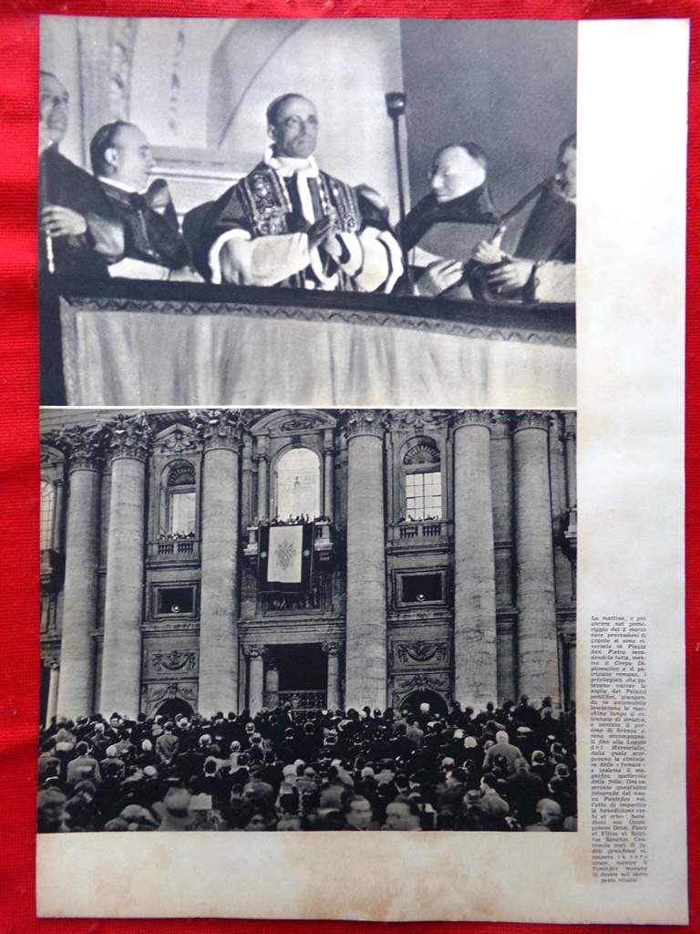 Tavola del 1939 Papa Pio XII Processioni Piazza San Pietro …