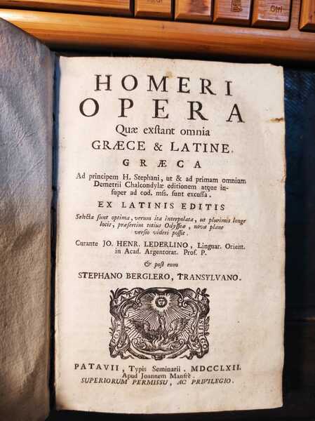 HOMERI OPERA. QUAE EXSTANT OMNIA GRAECE & LATINE. GRAECA. -SOLO …