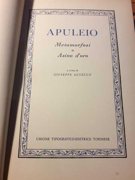 METAMORFOSI O ASINO D'ORO
