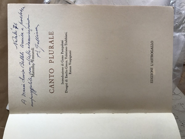 Canto plurale. Introduzione di Geno Pampaloni. Disegni di Emilio Greco, …