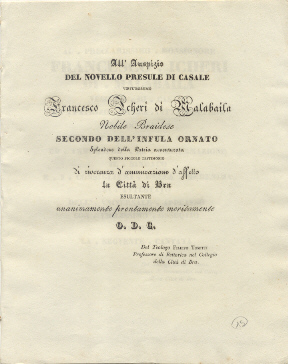 All'auspizio del novello presule di Casale virtuosissimo Francesco Icheri di …