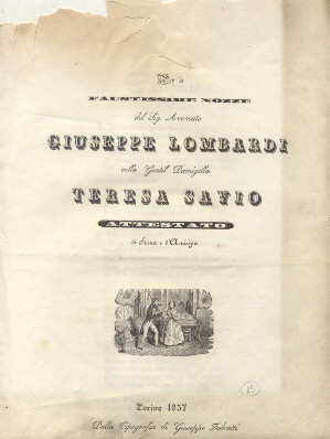 Per le faustissime nozze dell'Avvocato Giuseppe Lombardi colla Gentil Damigella …