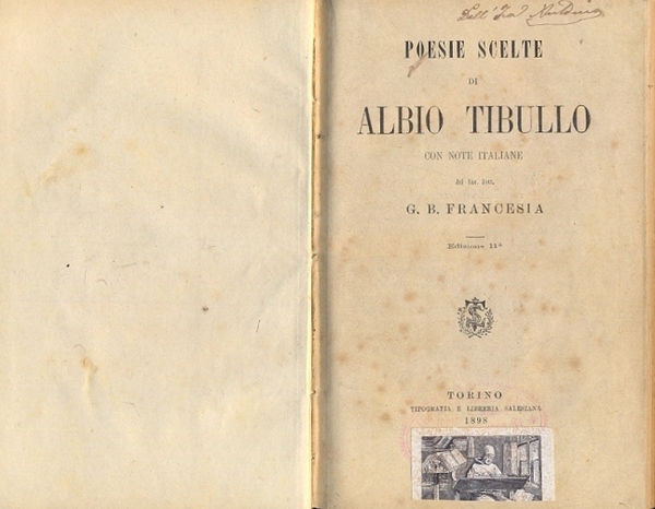 Poesie scelte di Albio Tibullo, con note italiane di G. …