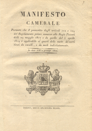 Manifesto Camerale portante che il prescritto dagli articoli 102 e …