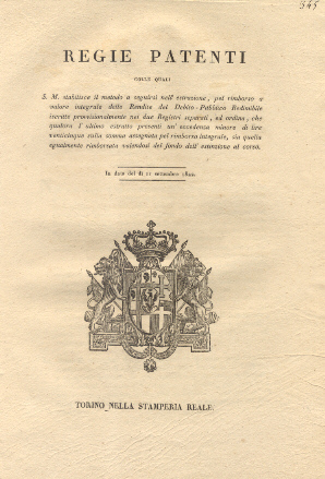 Regie Patenti colle quali S. M. stabilisce il metodo a …
