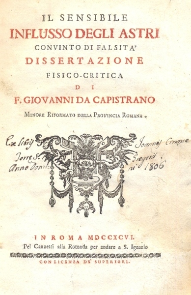 Il sensibile influsso degli astri convinto di falsità, dissertazione fisico …