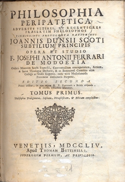 Philosophia peripatetica adversus veteres, et recentiores praesertim philosophos firmioribus propugnata …