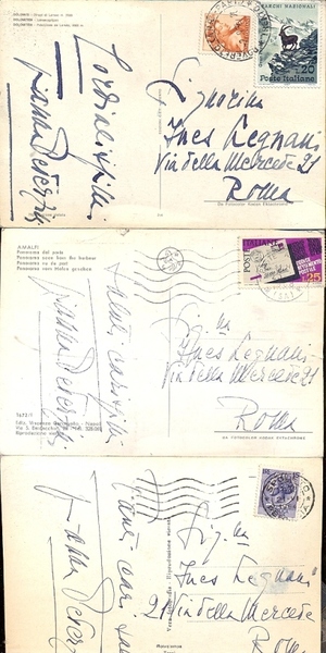 Cartoline illustrate, autografate.