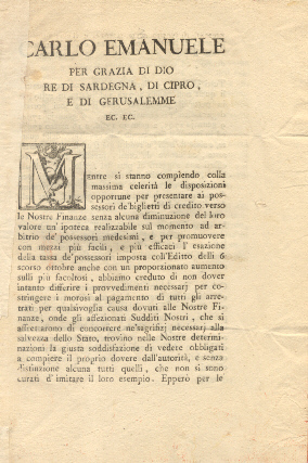 Carlo Emanuele dispone il pagamento, da parte di tutti i …