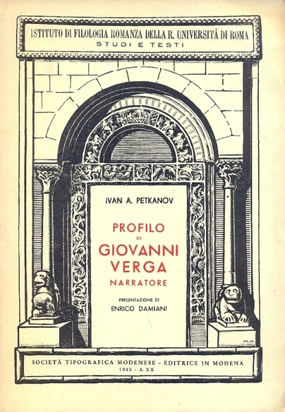 Profilo di Giovanni Verga narratore. Presentazione di Damiani (Istituto di …