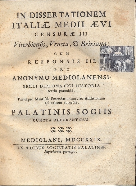 In dissertationem Italiae Medii Aevi censurae III. Viterbiensis, Veneta, e …