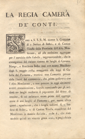 La Regia Camera de' Conti ricorso delle comunità di S. …