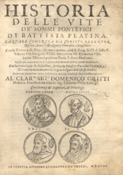 Historia delle Vite dei Sommi Pontefici, la quale comincia da …