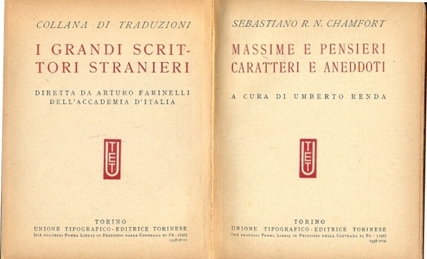 Massime e pensieri. Caratteri e aneddoti. A cura di Umberto …