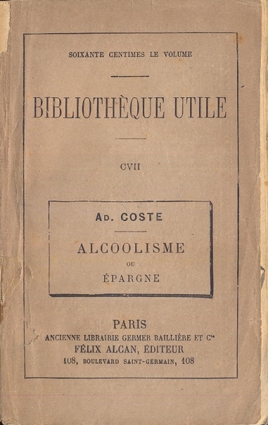 Alcoolisme ou epargne le dilemme social.