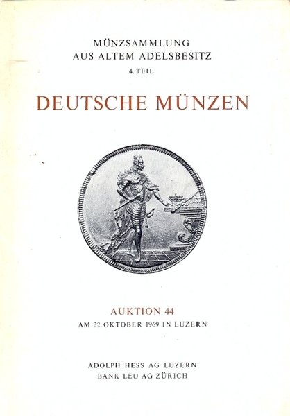 Munzsammlung aus altem adelsbesitz , 4° teil. Deutsche munzen: Geistlichkeit, …