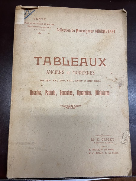 Catalogue des tableaux anciens des XIV, XV, XVI, XVII, XVIII …