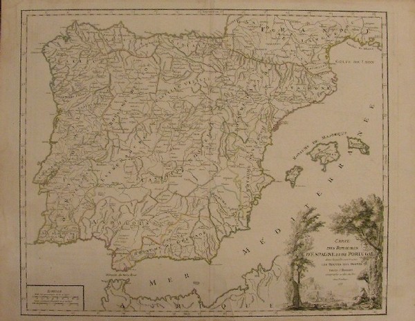 Carte des Royaumes d'Espagne et de Portugal dans laquelle sont …