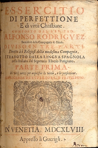 Essercitio di perfettione e di virtù Christiane.