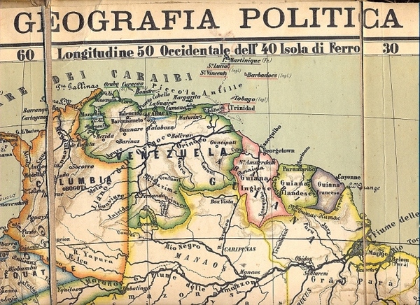 Carta dell'America del Sud, con profilo trasversale da Valparaiso a …