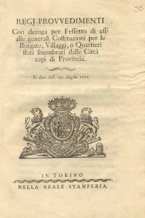 Regj Provvedimenti con deroga per l'effetto di essi alle generali …