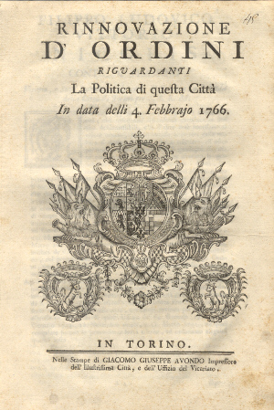 Rinnovazione d'ordini riguardanti la politica di qusta città.