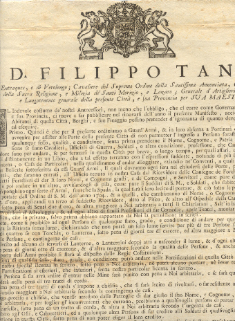 Manifesto di D. Filippo Tana riguardo l'osservanza di alcune disposizioni …