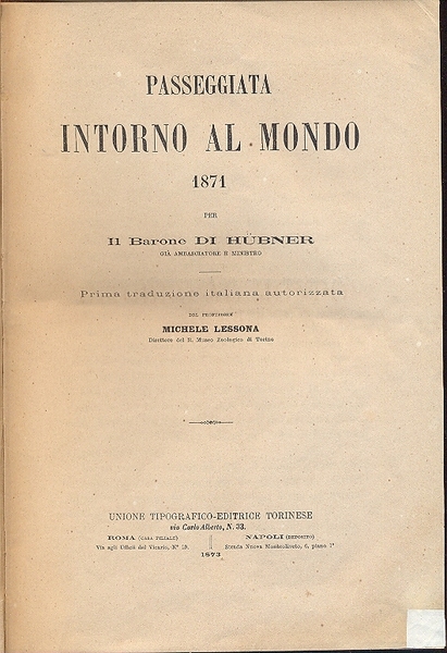 Passeggiata intorno al Mondo 1871. Prima traduzione italiana di Michele …
