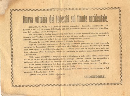 Nuova vittoria dei tedeschi sul fronte occidentale.