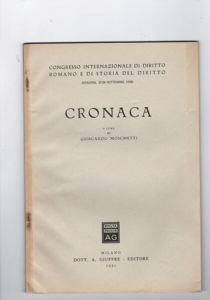 Cronaca ( Congresso internazionale di diritto romano e di storia …