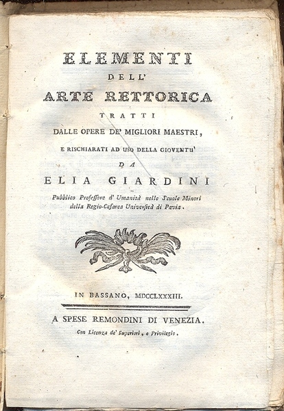 Elementi dell'arte rettorica tratti dalle opere de' migliori maestri e …
