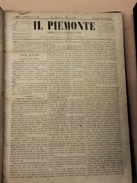 Il Piemonte. Giornale degli Stati Sardi. Il giornale si pubblica …