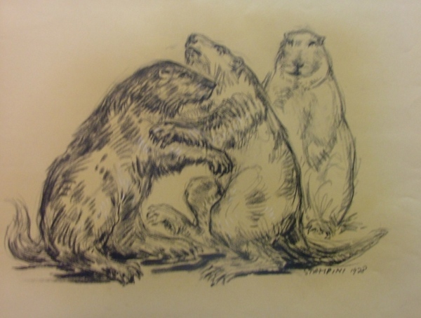 Studio per xilo " Le marmotte del Cervino".