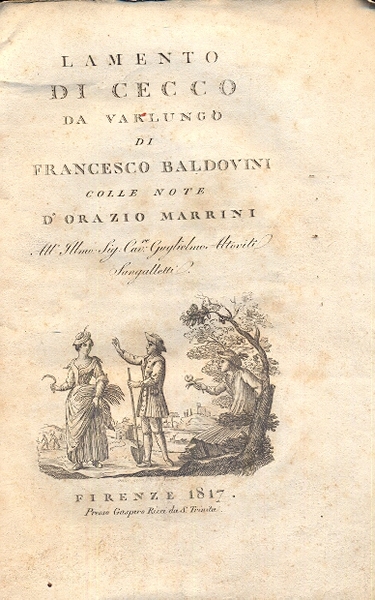 Lamento di Cecco di Varlungo. Colle note D'Orazio Marrini.