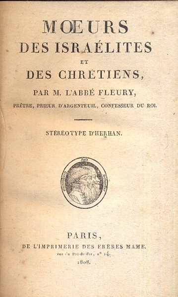 Moeurs des israelites et des chretiens.