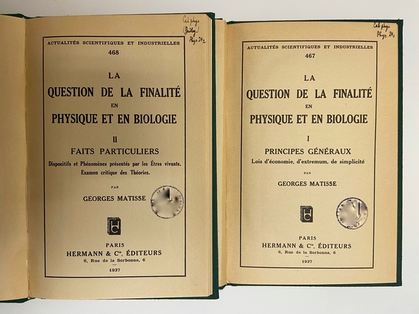 La question de la finalité en physique et en biologie …